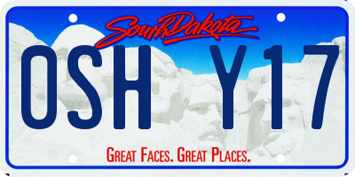SD license plate 0SHY17