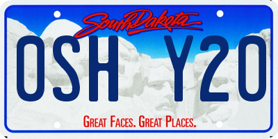 SD license plate 0SHY20