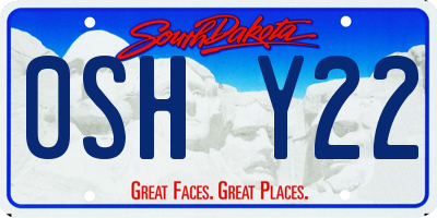 SD license plate 0SHY22