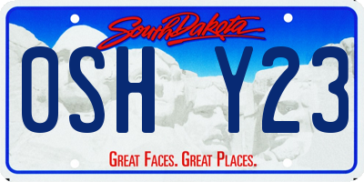 SD license plate 0SHY23