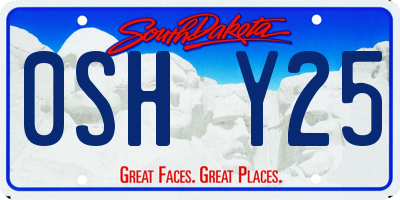 SD license plate 0SHY25