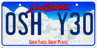 SD license plate 0SHY30