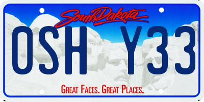 SD license plate 0SHY33