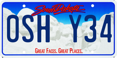 SD license plate 0SHY34