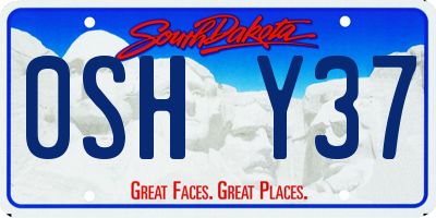 SD license plate 0SHY37