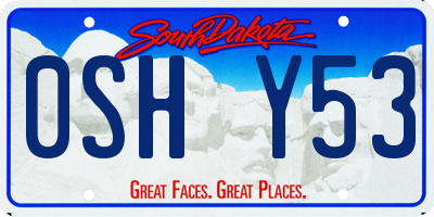 SD license plate 0SHY53