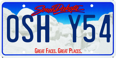 SD license plate 0SHY54