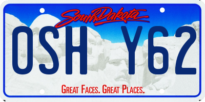 SD license plate 0SHY62