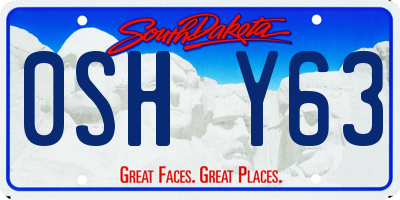 SD license plate 0SHY63