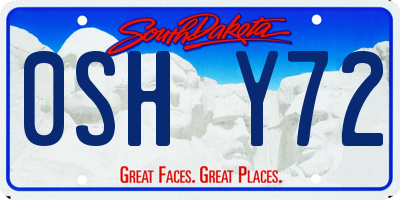 SD license plate 0SHY72