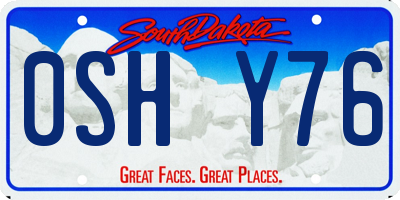 SD license plate 0SHY76