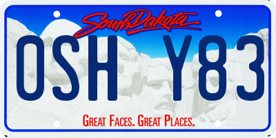 SD license plate 0SHY83