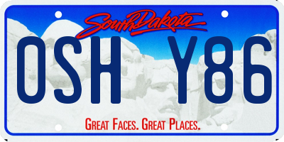 SD license plate 0SHY86