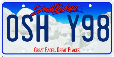 SD license plate 0SHY98