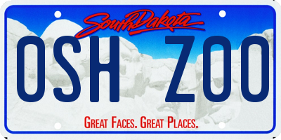 SD license plate 0SHZ00
