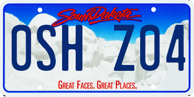 SD license plate 0SHZ04