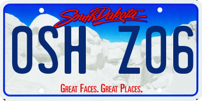 SD license plate 0SHZ06