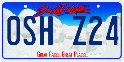 SD license plate 0SHZ24