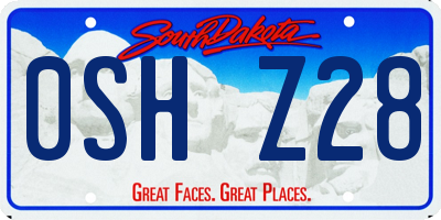 SD license plate 0SHZ28