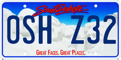 SD license plate 0SHZ32