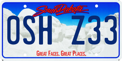 SD license plate 0SHZ33