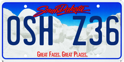 SD license plate 0SHZ36