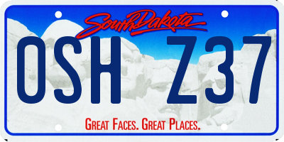SD license plate 0SHZ37