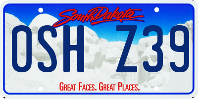 SD license plate 0SHZ39