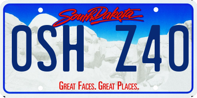 SD license plate 0SHZ40
