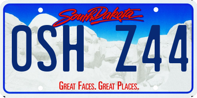 SD license plate 0SHZ44