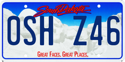 SD license plate 0SHZ46