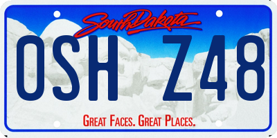 SD license plate 0SHZ48