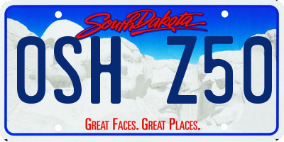 SD license plate 0SHZ50