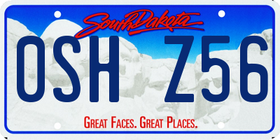 SD license plate 0SHZ56