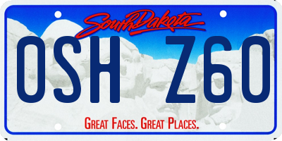 SD license plate 0SHZ60
