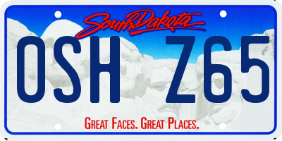 SD license plate 0SHZ65