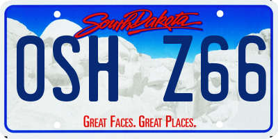 SD license plate 0SHZ66
