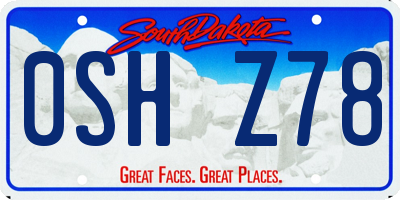 SD license plate 0SHZ78