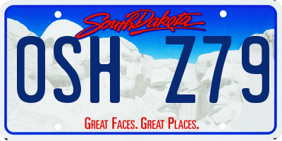 SD license plate 0SHZ79
