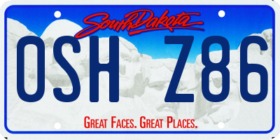 SD license plate 0SHZ86