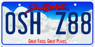 SD license plate 0SHZ88