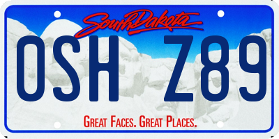 SD license plate 0SHZ89