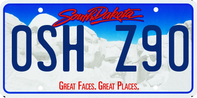 SD license plate 0SHZ90