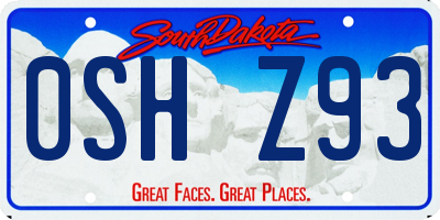 SD license plate 0SHZ93
