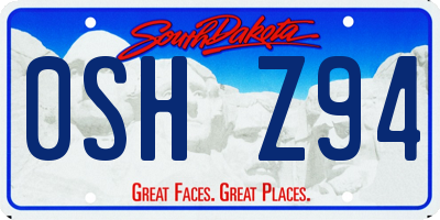 SD license plate 0SHZ94