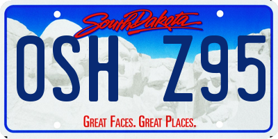 SD license plate 0SHZ95