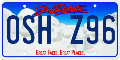 SD license plate 0SHZ96