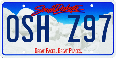 SD license plate 0SHZ97