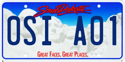 SD license plate 0SIA01