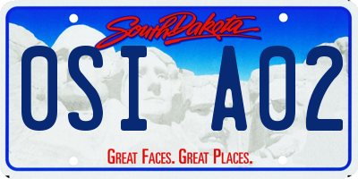 SD license plate 0SIA02